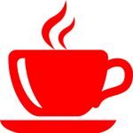 Red coffee cup tea icon.