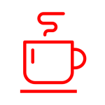 Red coffee cup drink.